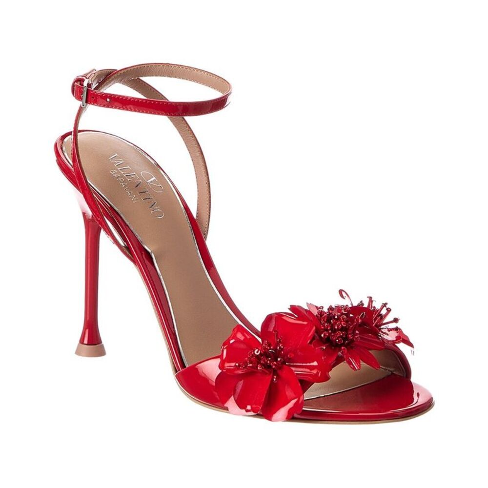 Valentino Vlogo Signature 100 Patent Sandal, Red